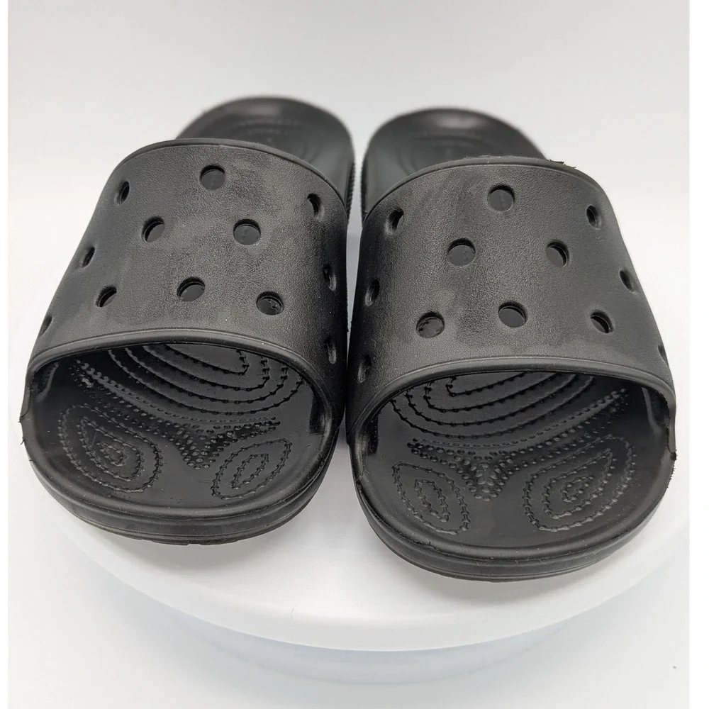 Crocs‎ Classic Slide Black Sandals Mens 6 Womens 8 Slip On Iconic Comfort Foam